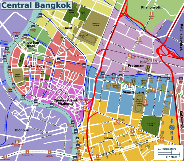 imagen del mapa de bangkok tailandia